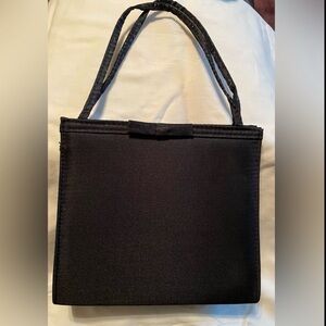 AVON After 5 Vintage Small Black Eveningwear Clutch/handbag w snap and strap EUC